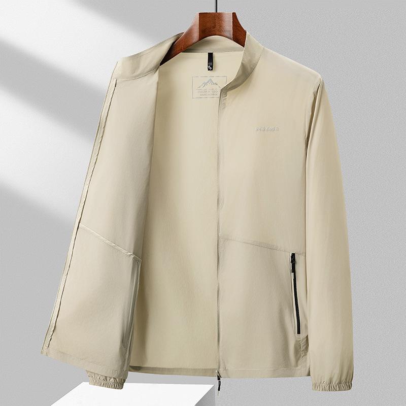 

Летняя новая куртка с длинным рукавом из ледяного шелка Jinmin для защиты от солнца на открытом воздухе для мужской кожи, быстросохнущая тонкая куртка со стойкой XXXXL