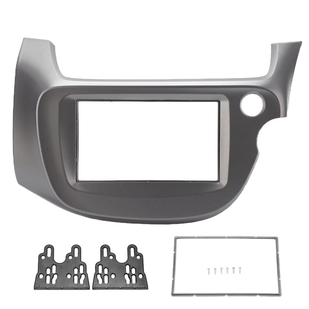 2 DIN ABS Center Console CD Trim Panel Cover Car Adaptations Replacement for Fit Jazz 2008‑2013