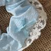 Hair Tie Dot Print Lace Splicing Bowknot Decor Hair Band High Elasticity Soft Fabric Ponytail Holder Hair Accessory