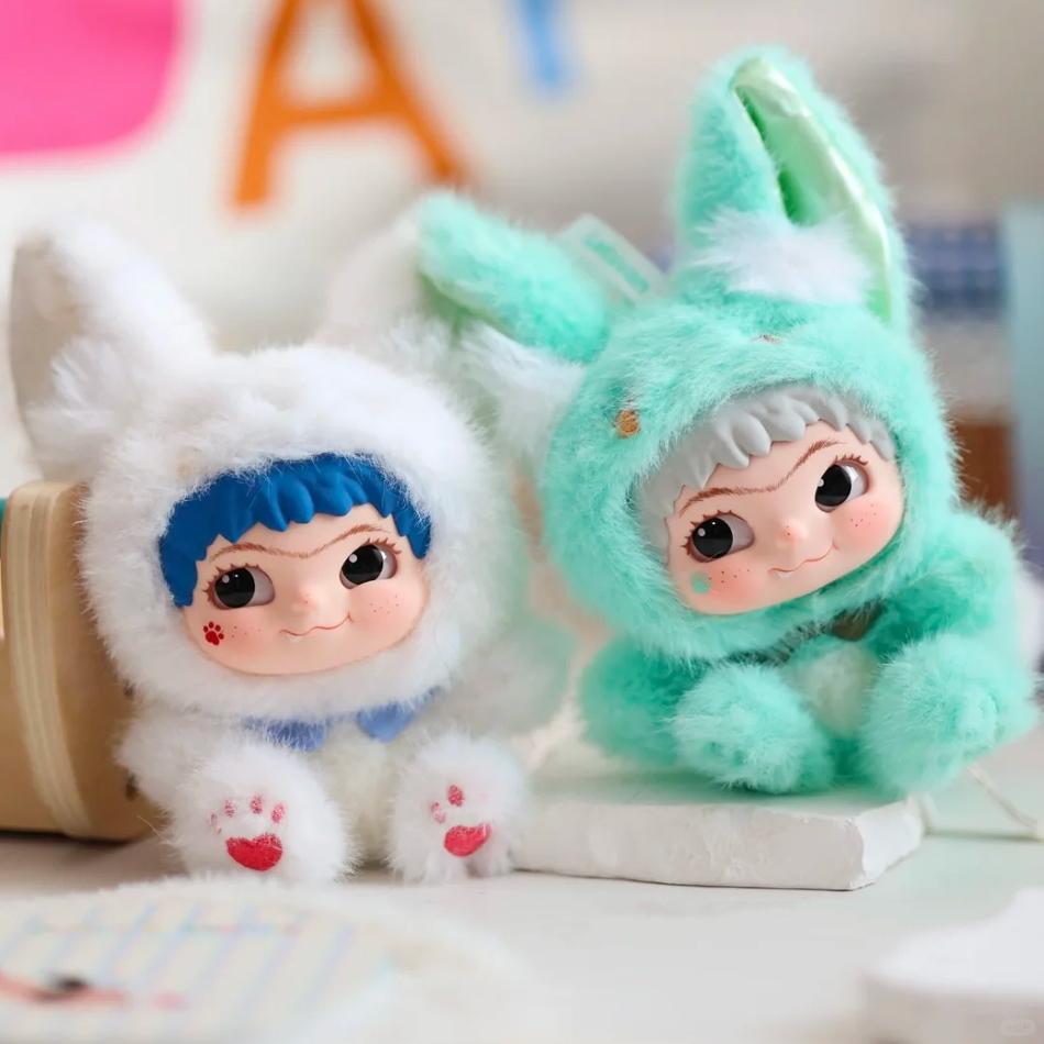 Wakuku V2 Serie Fox and Bunny Trick Or Treat Peluche Vinile Scatola Cieca Portachiavi Ciondolo Scatola Misteriosa Sorpresa Giocattoli da Collezione Regali