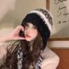 Cappello di Lana Carino con Orecchie d'Orso Giapponese per Donna in Autunno e Inverno Nuovo Caldo Cappello a Maglia che Mostra il Viso Protezione per Collo e Orecchie Cappello