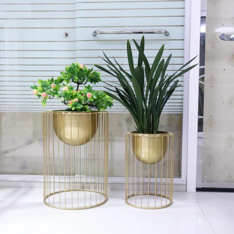 Outdoor European Stand Flower Wrought Iron Round Floor-standing Green Flower Pot Stand Living Room Storage Bedroom Flower Stand