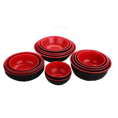 Futeng Große Schwarze & Rote Schalen mit Hohem Rand aus Kunststoff