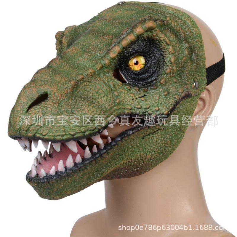 Dinosaur Mask with Movable Mouth, Jurassic Tyrannosaurus Rex Dinosaur Mask with Movable Mouth for Chewing, Triceratops Headgear, Velociraptor