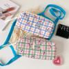 Cartoon Plaid Pencil Case Girls' Stationery Storage Bag Student High-value Pencil Case Makeup Bag