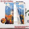 2pcs, 2D FLAT PRINTING Curtains (Without Rod) AutumnCastle Popular Light Filtering Curtains Machine Washable Fabric Curtains Art