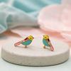 1 Pair Stud Earrings for Women, Bird Outline Enamel Stud Earrings, Polished Edges Glaze Finish Alloy Ear Pins for Daily Wear