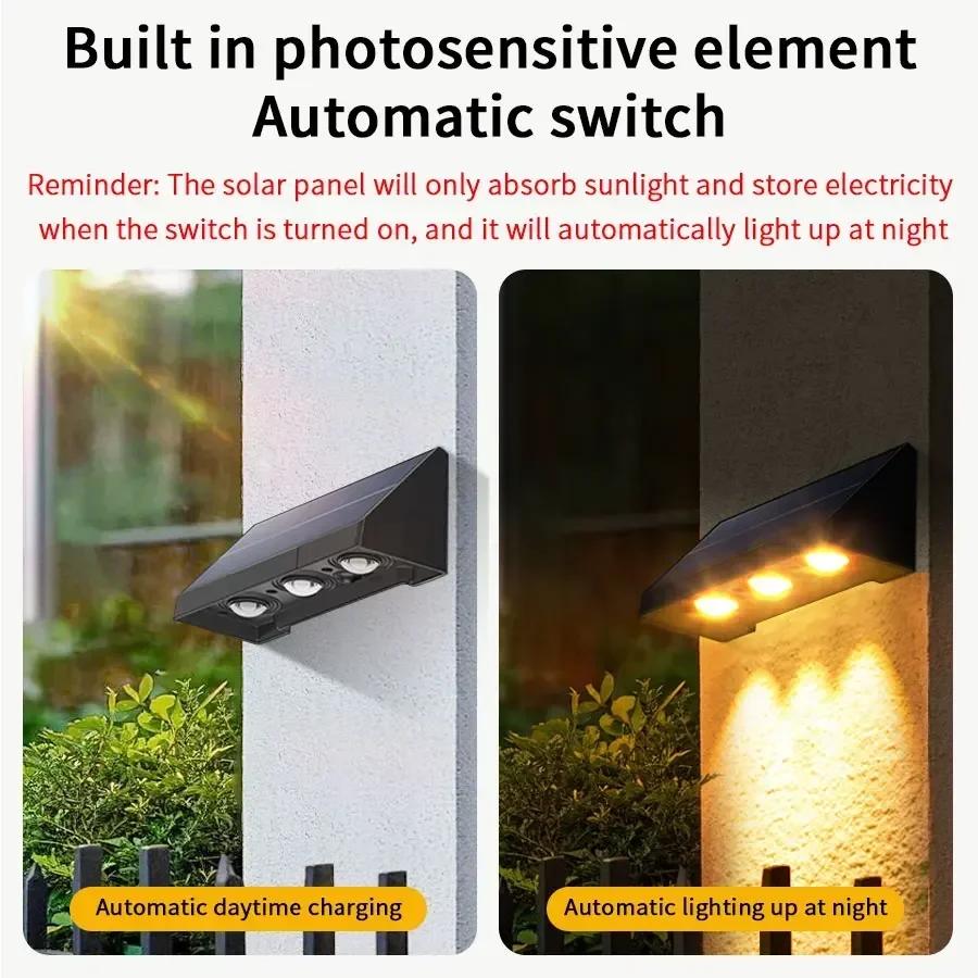 Solar Lights Outdoor Led Solar Spotlights Garden Decoration Wall Lamp Solar Powered Sunlight Wall Lights for Yard Wall Sconce