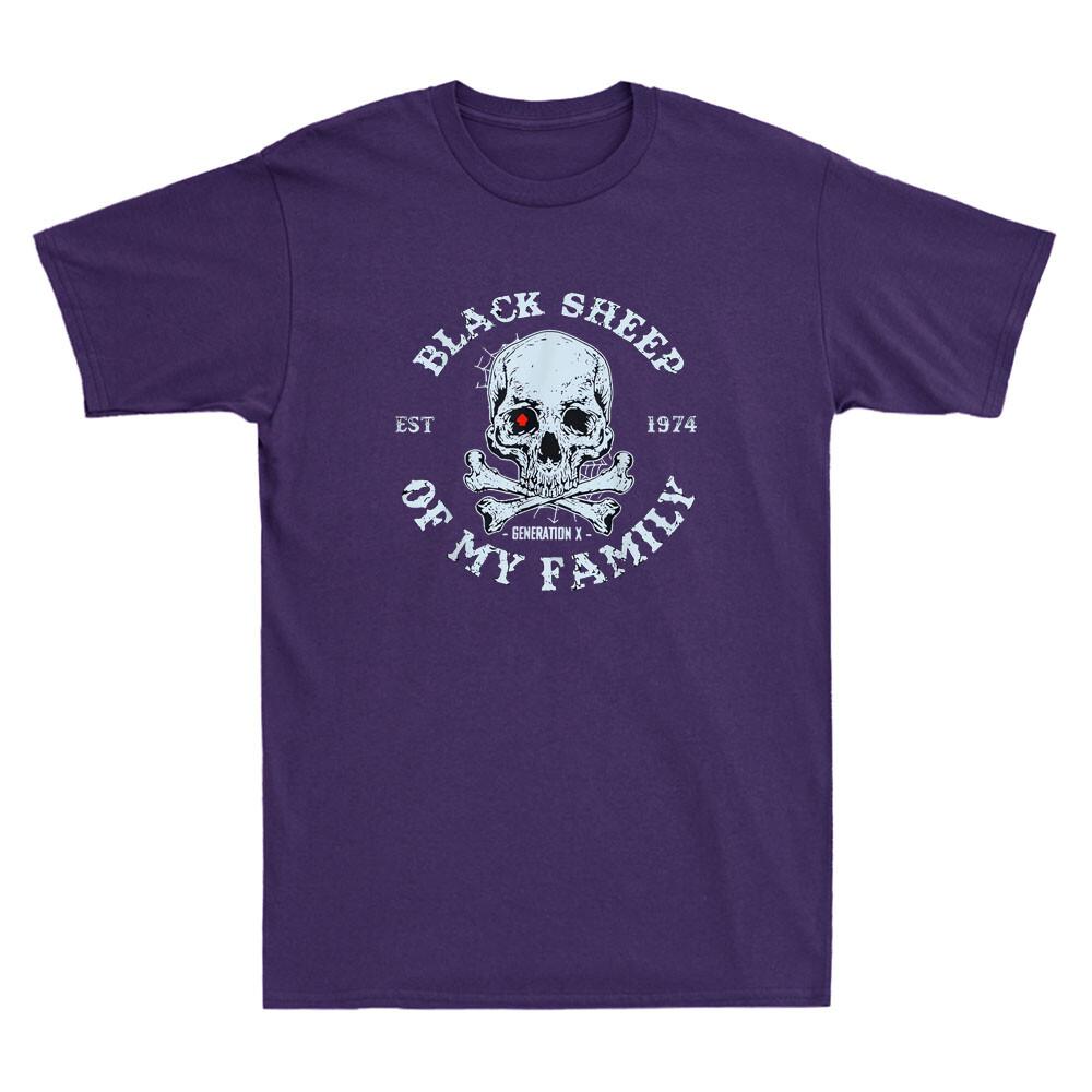 Skeleton Gen X Est 1974 Black Sheep Of My Family Retro Unisexs Short Sleeve Tshirt