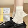 Summer Socks for Women, Thin Breathable and Sweat-absorbing Mid-calf Socks, Ballet-style Solid Color Pile Socks, Simple and Versatile Socks