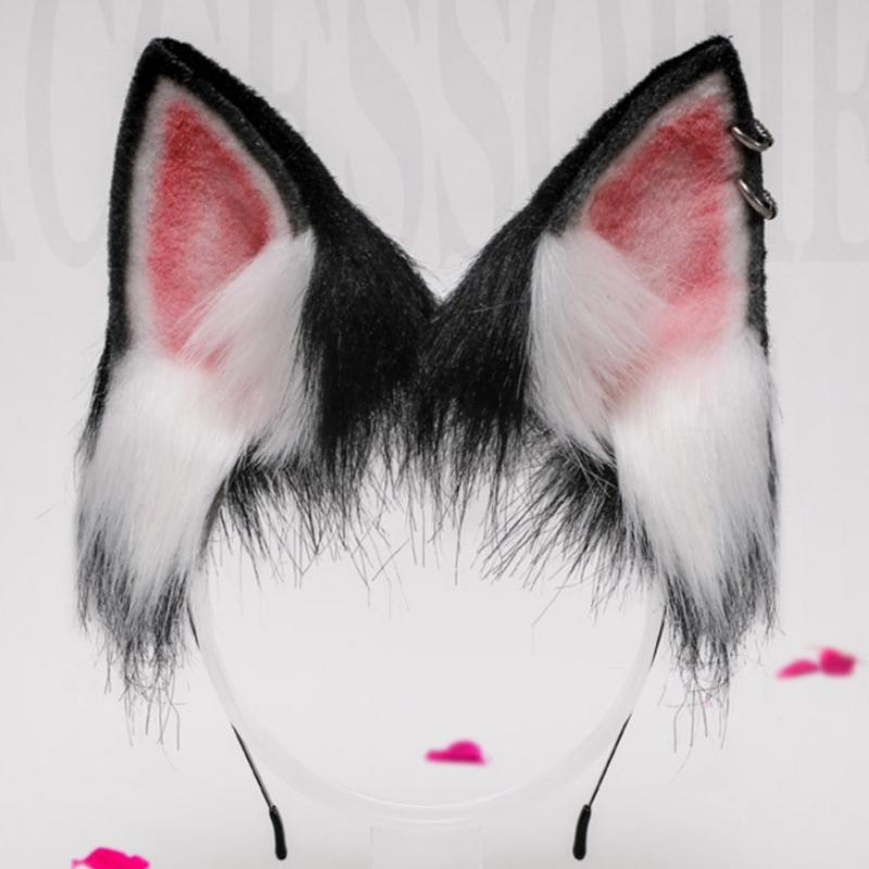 Adult Children Cartoon Fox Ears Shaped Headband Plush Hair Hoop Live Broadcast Rave Christmas Cosplay Party Headpieces