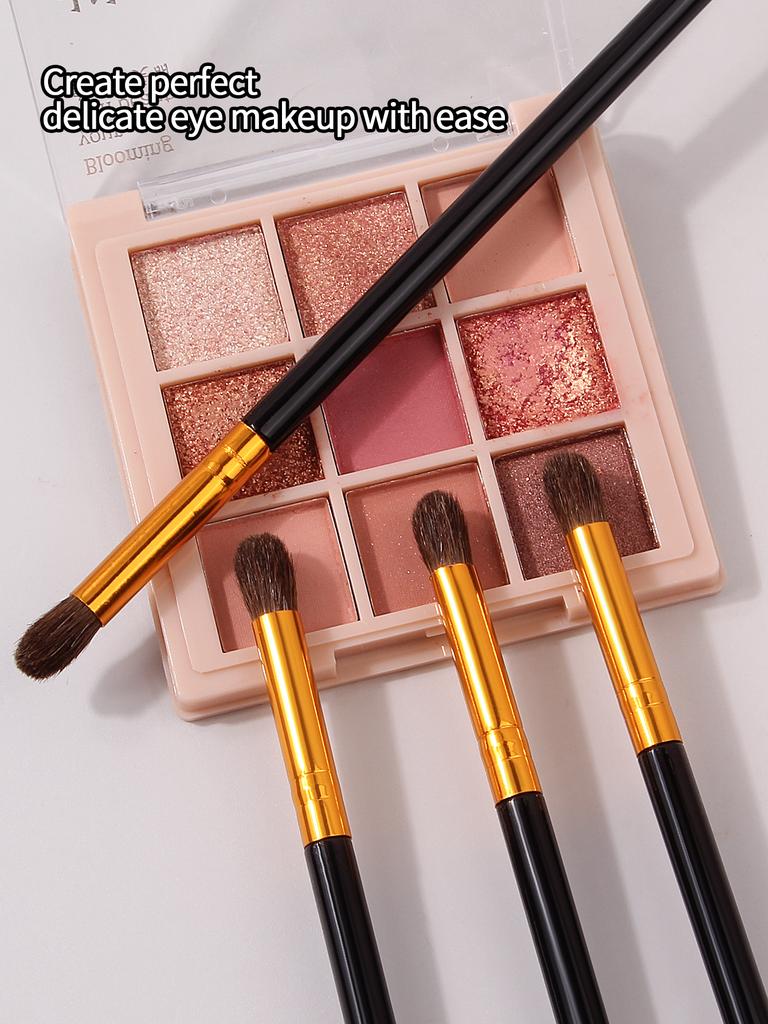 30PCS Portable small horsehair eyeshadow brush set, soft bristle high-gloss brush, smudging brush, beginner makeup brush