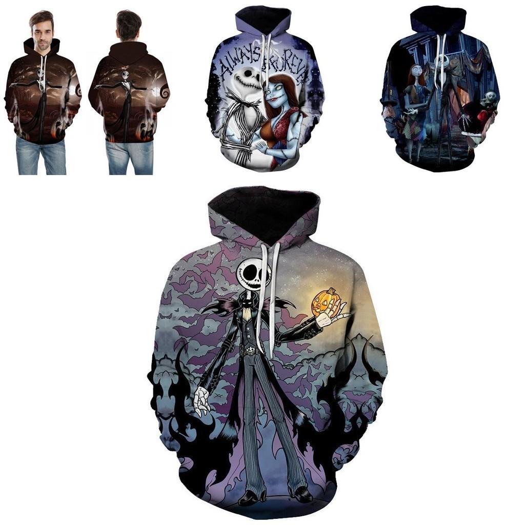 Nightmare Before Christmas Hoodie Pullover Sweatshirt Featuring Jack And Sally Design