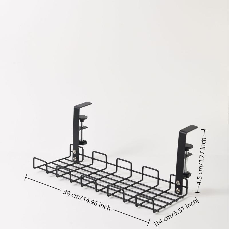 Under Desk Cable Management Tray No Drill Easy Clean Metal Cable Organizer for Home Office Small Business Desk Wire Storage