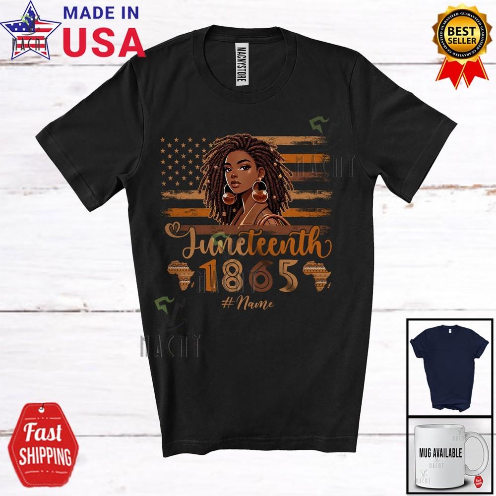 

Custom Name Juneteenth 1865 Black History Custom Name Women Afro T-Shirt 2XL