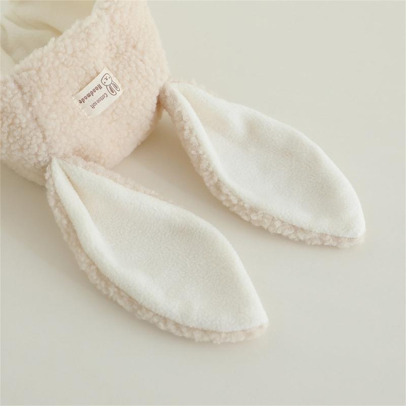 Cute Rabbits Ear Infant Hat With Thick Plush Hat Perfect For Cold Weather Headwear For Boys And Girls