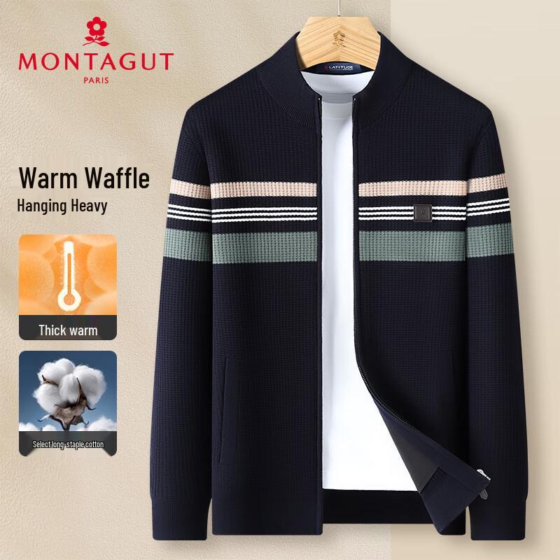 

MONTAGUT Men s Thickened Stand Collar Zipper Knit Cardigan 2XL (54)