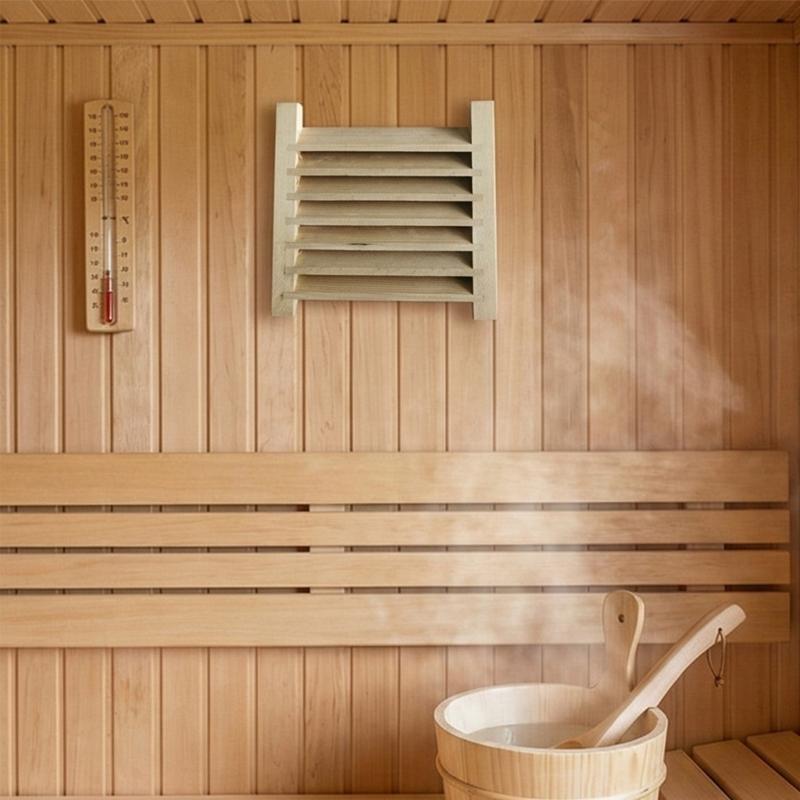 Wood Smooth Sauna Ventilation Panel Wooden Blinds Air Outlet Shutter Window For Cedar Vent Grille Heating