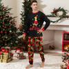 Zestaw piżamowy dla rodziny z nadrukiem świątecznym, ubrania domowe, zestaw rodzinny z długim rękawem, topem i spodniami
