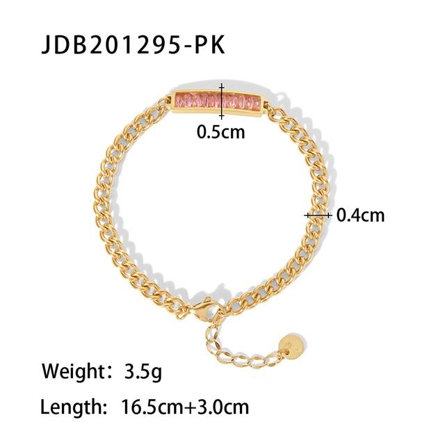 Youthway Stainless Steel Cubic Zirconia Bracelet 18k Gold PVD Plated Colored Crystal Zircon Jewelry For Women Men Gift Brazalete