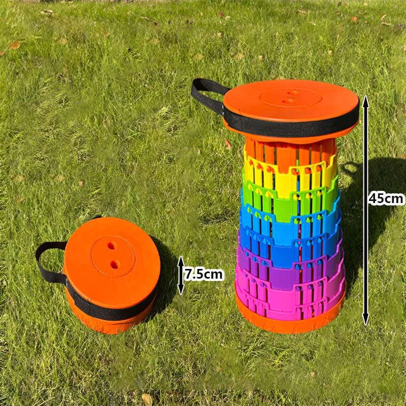 Collapsible Outdoor Travel Stool - Portable Adjustable Seat for Camping, Fishing, and Queuing