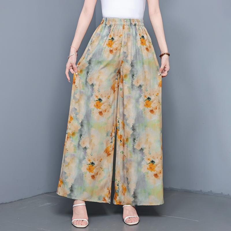 Sommer-Hosen mit weitem Bein für Damen Vintage Kleidung Übergröße Locker Lässig High Waist Hosen