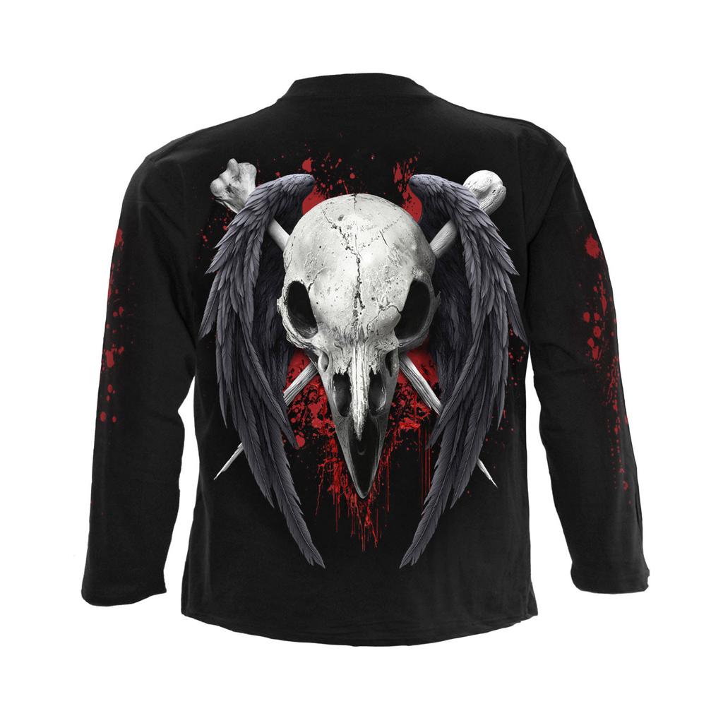 Spiral Direct Unisex Adult Death Raven Back & Sleeve Print T-Shirt