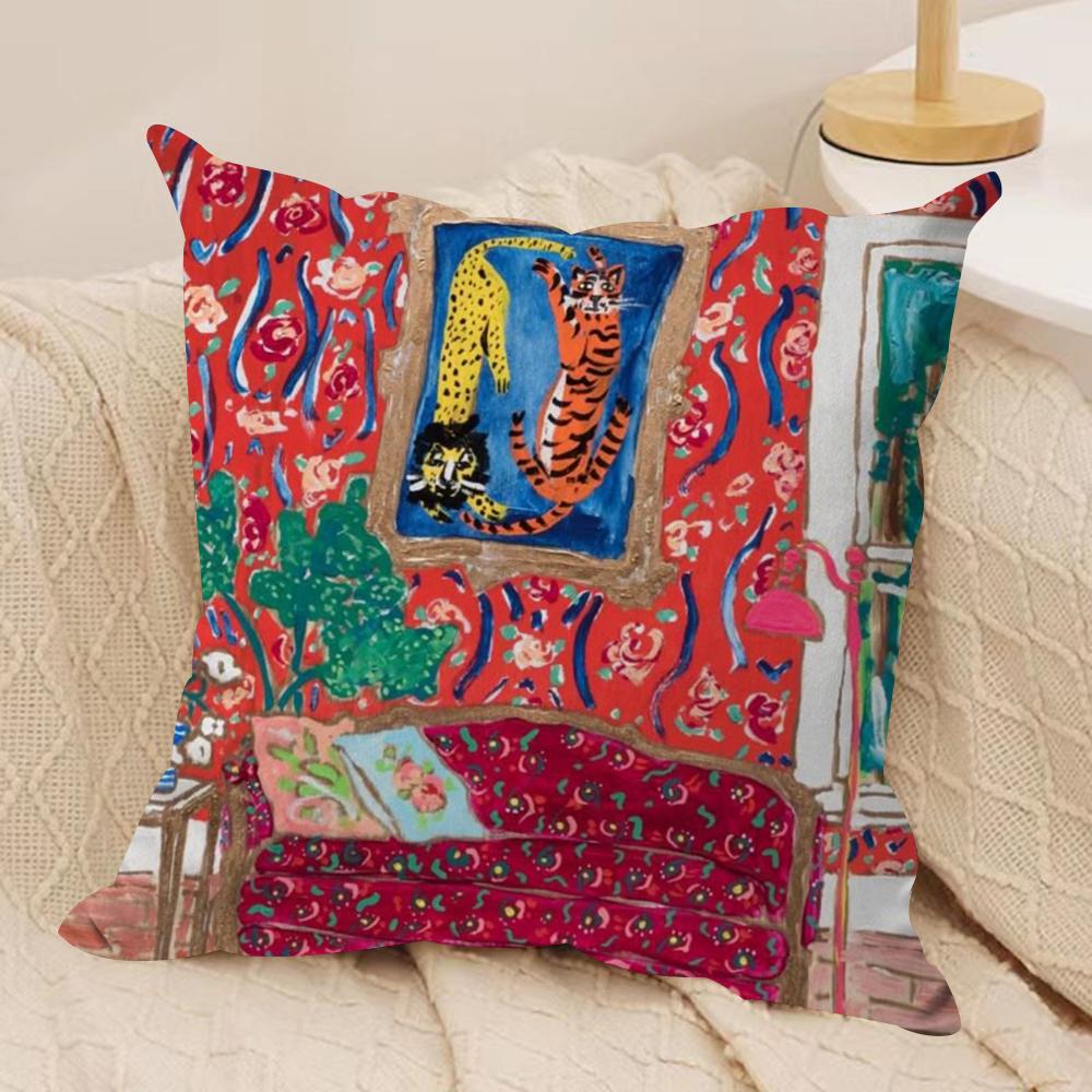 H-Henri M-Matisse Painting Cushion Cover Soft Plush Double-Sided Printed Sofa Pillow Cushion Cover | Cozy All-Season Decor Gift