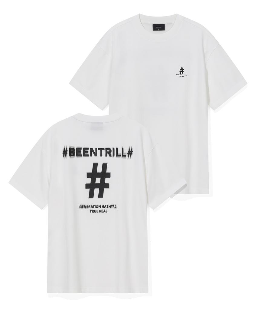 BEENTRILL Shake Hashtag Comfort Fit T-Shirt (Off-White)