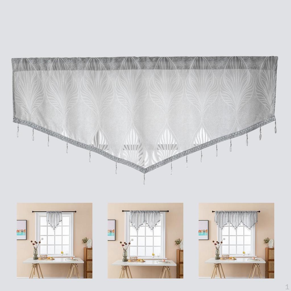 Curtain Valances for Windows Jacquard Polyester Window Curtains Kitchen/Dining Room 51.18'' X