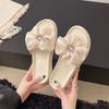 Women's Outer Slippers 2025 Summer New Bow Sandals Soft Thick Bottom Versatile Lazy Non-slip Beach One-word