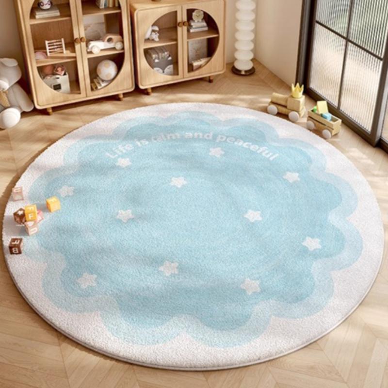 Girly Cream Style Carpets for Living Room Cute Pink Bedroom Decor Carpet Fluffy Soft Round Lounge Rug Home Thick Plush Floor Mat