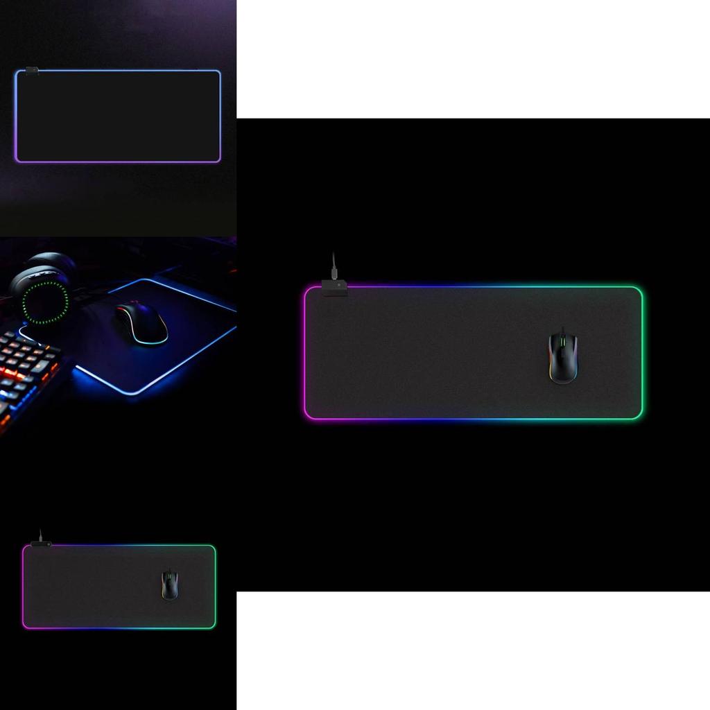 Gaming Rgb Mouse Pad With Led Lighting Non Slip Rubber Desk Mat Large Size For Esports And Office