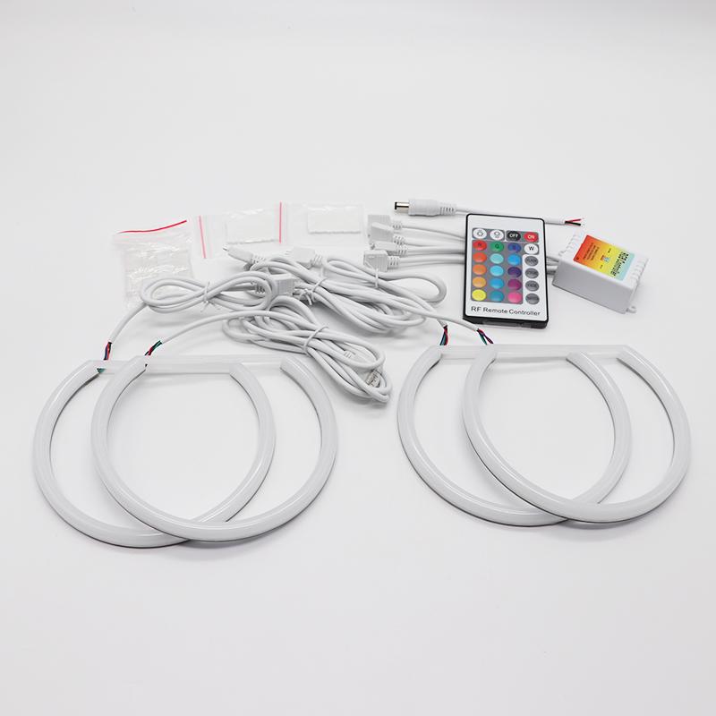 131mm + 146mm Multi Color RGB Cotton Light LED Angel Eye Halo Remote Control for BMW 3 5 7 Series E36 E38 E39 E46
