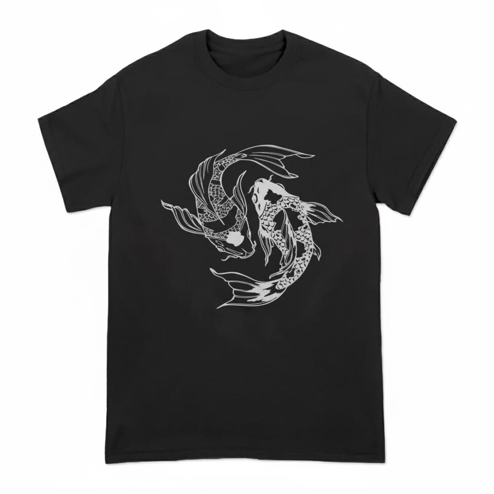 Yin Yang Koi Fish T-Shirt - Japanese Art Tee - Aesthetic Balance Shirt - Artistic Asian Culture Apparel - Unique Japanese Culture Apparel S