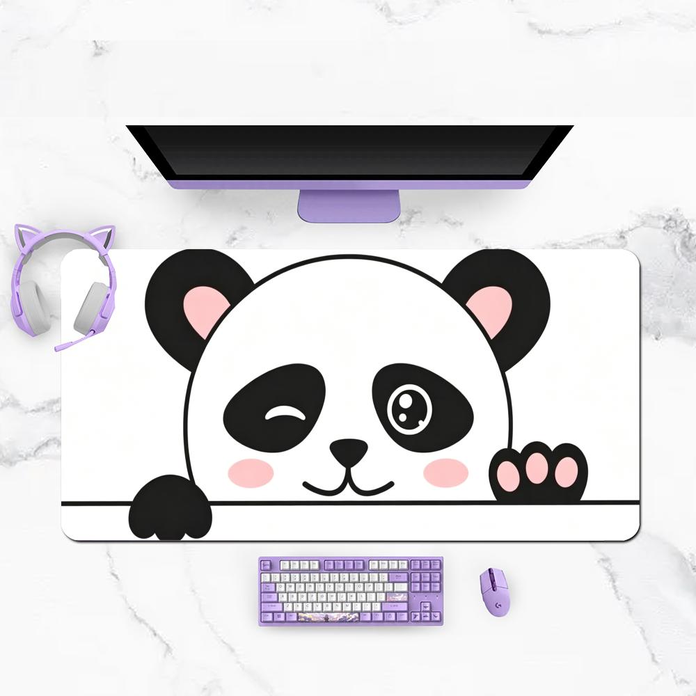 Simple Hand Drawn Panda Large Size Playmat Cute Cartoon Mousepad For Games Laptop Desk