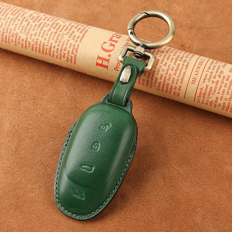 Premium Genuine Leather Key Case for Ideal ONE 2020 - Vintage Cowhide Car Key Bag with Personality