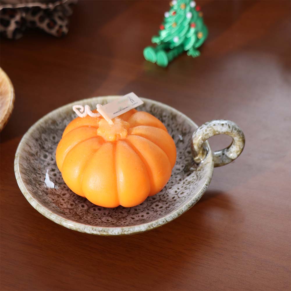 Decorative Ceramic Candle Plate Retro Style Candlestick Holder Candlelight Stand  Festival Use