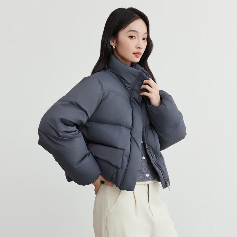 Elva's Island Women's Stand Collar 90% Down Short Jacket