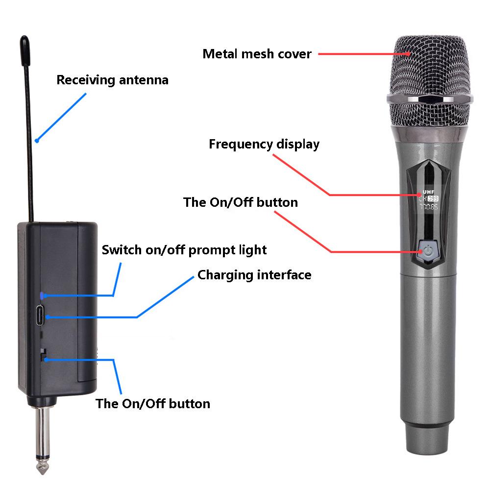 Rechargeable Wireless Microphone System for Karaoke, Speeches, and Parties