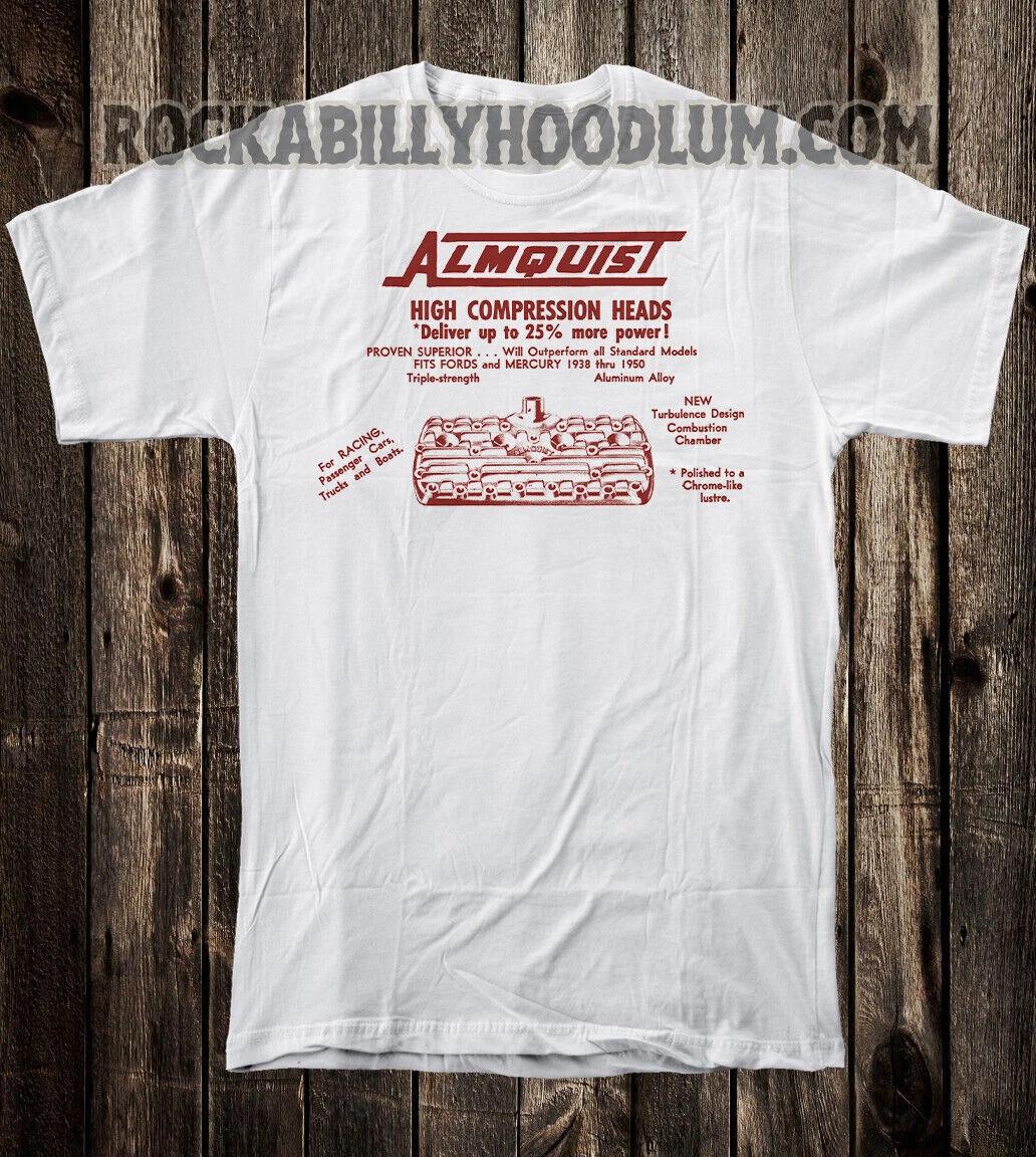 

Retro Hot Rod Tee T Shirt Drag Race Racing Speed Shop Almquist Motor Heads L