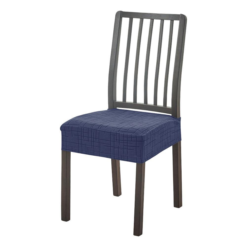 

Stretch Dining Chair Covers Jacquard Fabric Elastic Seat Slipcover Home Hotel Use синій