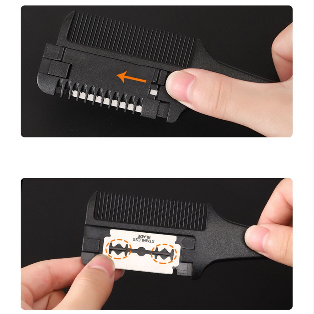 Salon Trimming Hair Cutting Comb Hair Trimmer with Razor Blades Hairdressing Tool Thinning Comb