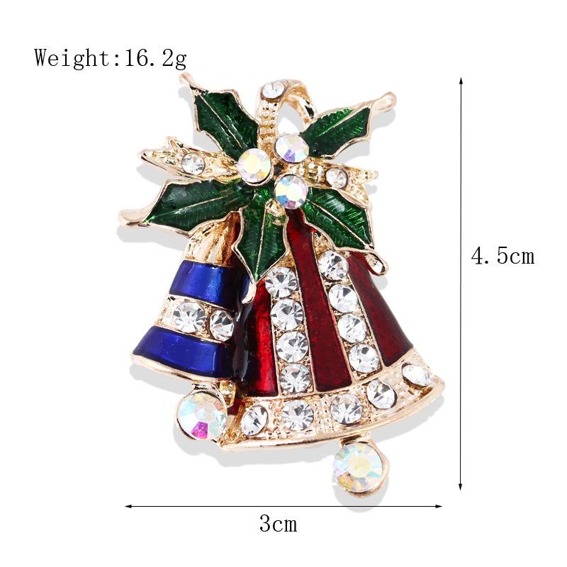 Fashion Christmas Brooch Christmas Tree Shoes Old Man Elk Wreath Snowflake Bell Pin Female