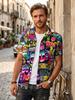BACK TO THE 80'S Retro Pattern 3D Print Men'S Casual Shirt Hip-Hop Rock Street Hawaiian Shirt Men'S Summer Clothing