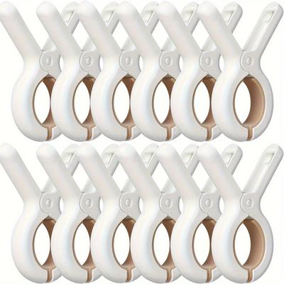16pcs Beach Towel Clips, Heavy-duty Plastic Clothes Clips, Blanket Drying Clips, Windproof Clothes Clips, Household Items