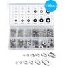 350Pcs Stainless Steel Flat Washers And Spring Lock Washers Assortment Kit Spring Lock Washers And Flat Washers Set Silver