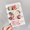 3/4Pcs Artificial Flower Headband for Kids Baby Girls Hair Band Set Floral Newborn Toddler Elastic Nylon Headwear Accessories