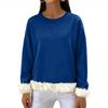 Women's Casual Round Neck Long Sleeve Sweatshirt Solid Color Sweatshirt