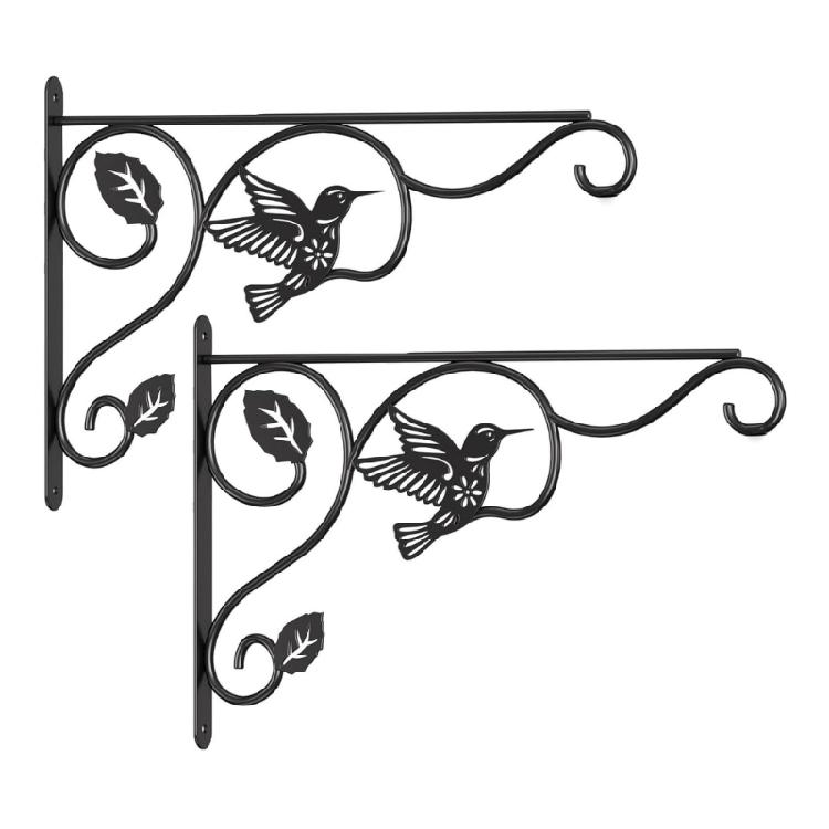 

2Pcs Iron Wall Mount Plant Hanger Bracket With Hummingbird Pattern Bird Feeder Hanging Hook For Porch Fence Decoration 1